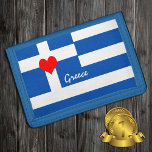 Grekisk flagga & hjärta - Grekland reser/sportfant<br><div class="desc">VÄLLET: Grekland & Heart - kärlek mitt land och Greklands flagga respatrioter/sportfantaster - Europa</div>