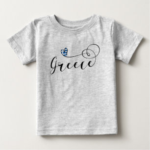 Grekisk flagga i hjärta, Grekland T Shirt