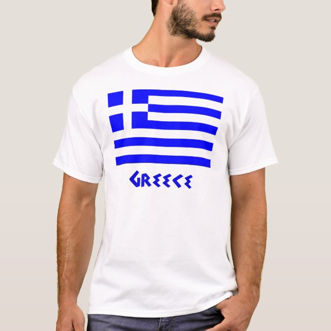 Grekisk flagga tee shirt (Framsida)