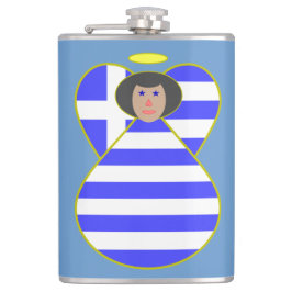 Grekisk flaggängel med svart hår fickplunta