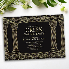 Grekisk Födelsedagsfest med Anpassningsbar Färg Gr Inbjudningar