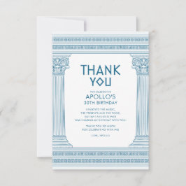 Grekisk Födelsedagsfest med blått tempel Tack Kort