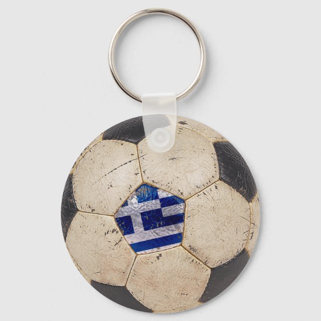 Grekisk fotbollsboll nyckelring (Framsida)