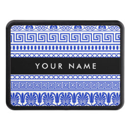 Grekisk Fret, Mixed Meander Nyckel, Blue, Ditt nam Dragkroksskydd