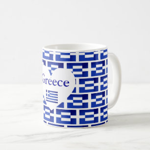 Grekisk geometrisk design för flagga [remix] & kaffemugg