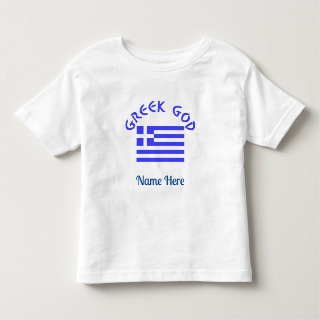 Grekisk Gud Flagga Grekland Personligt Namn  T Shirt (Framsida)