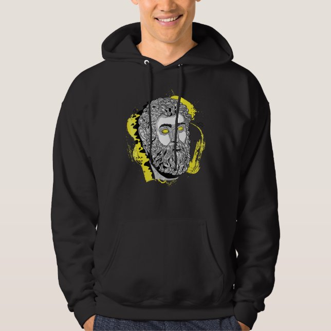 Grekisk Gud Poseidon Ancient Mythology History Buf Hoodie (Framsida)