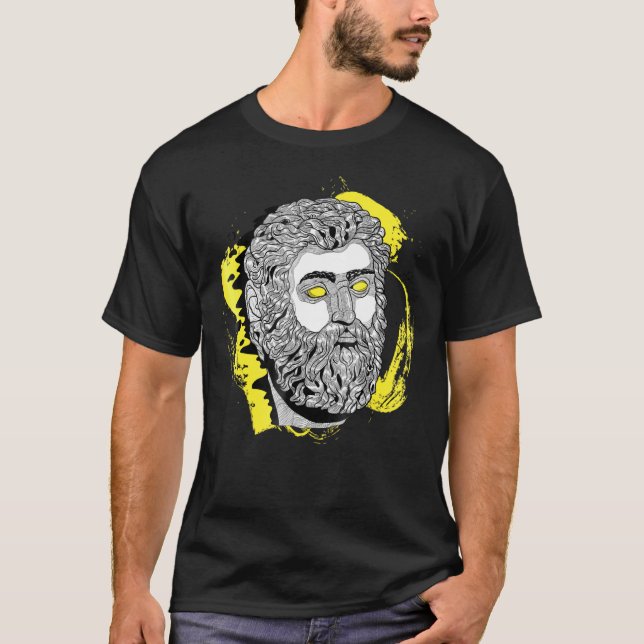Grekisk Gud Poseidon Ancient Mythology History Buf T Shirt (Framsida)