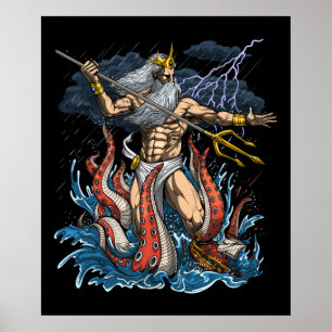 Grekisk Gud Poseidon Poster