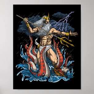 Grekisk Gud Poseidon Poster