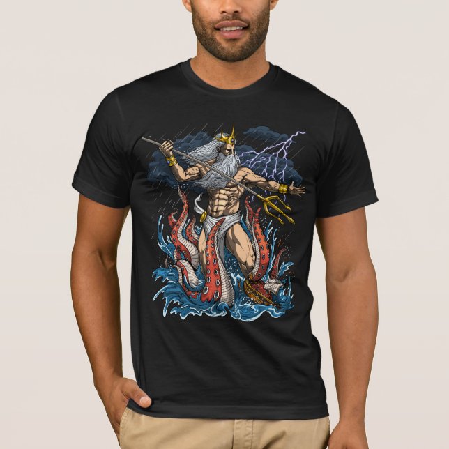 Grekisk Gud Poseidon T Shirt (Framsida)