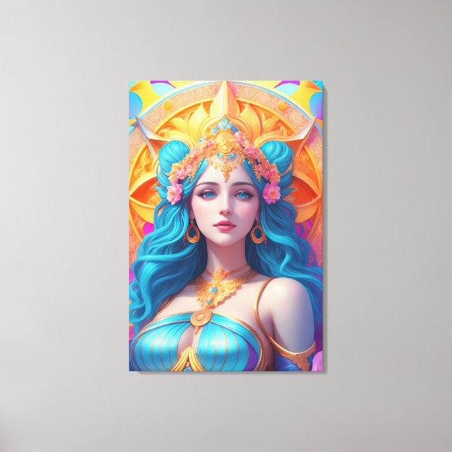 Grekisk gudinna Aphrodite i hennes sändare Canvastryck (Framsida)