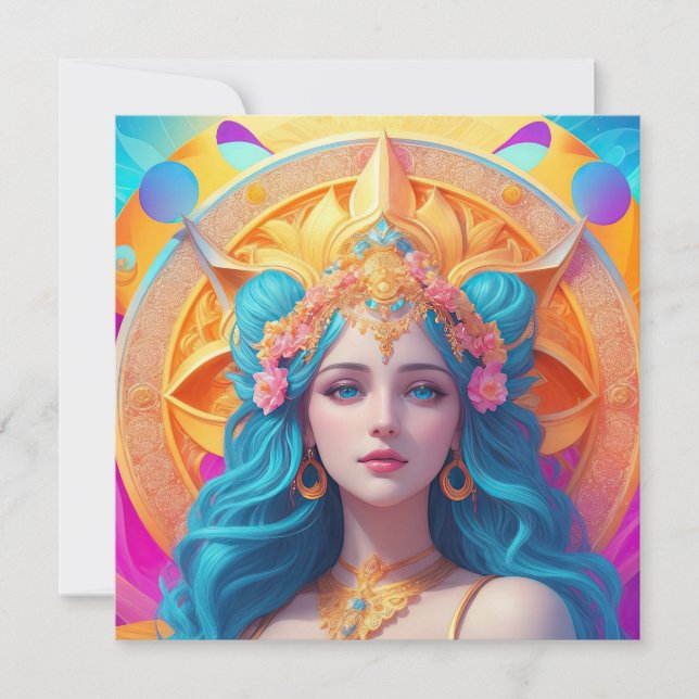 Grekisk gudinna Aphrodite i hennes sändare Inbjudningar (Framsida)