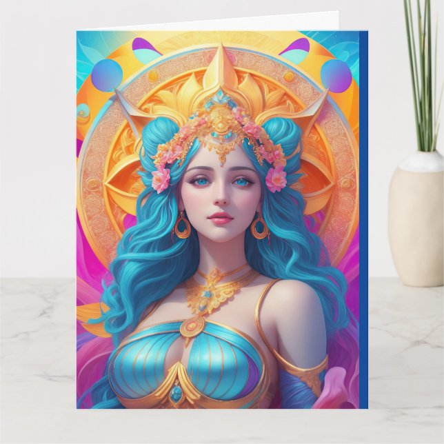 Grekisk gudinna Aphrodite i hennes sändare Kort (Framsida)