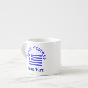 Grekisk gudinna och Greklands flagga Espressomugg