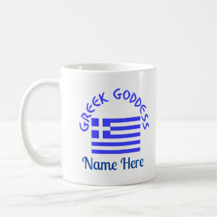 Grekisk gudinna och Greklands flagga Kaffemugg