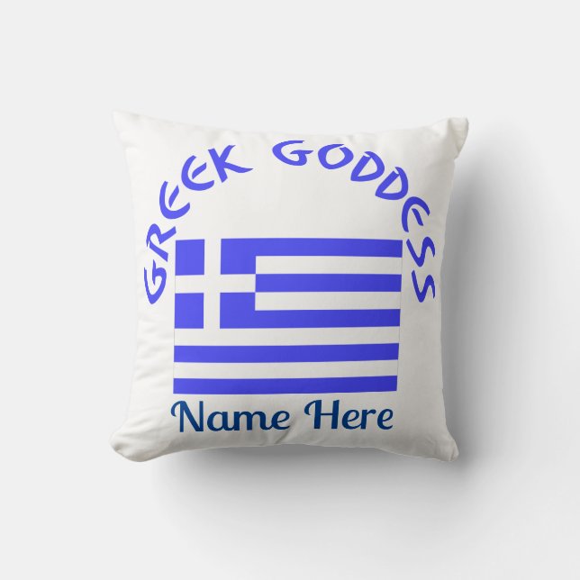 Grekisk gudinna och Greklands flagga Personlig  Kudde (Framsida)