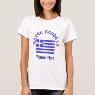 Grekisk gudinna och Greklands flagga Personlig T Shirt