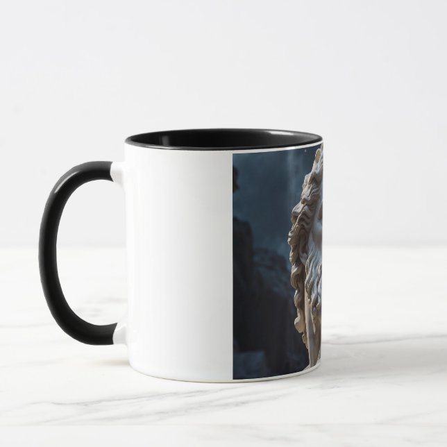 Grekisk gudstatyett mugg - Zeus marmorbyst mugg -  (Vänster)