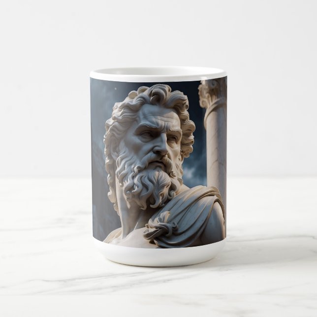 Grekisk gudstatyett mugg - Zeus marmorbyst mugg -  (Center)