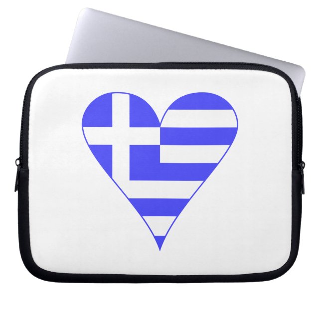 Grekisk hjärta flagg Funky Laptop Sleeve (Framsidan)