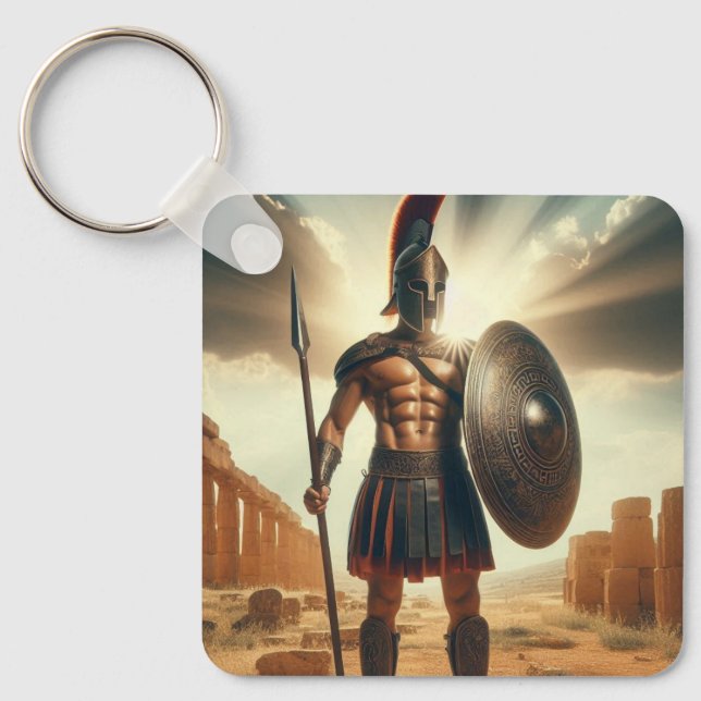 Grekisk Hoplite 1 Nyckelring (Framsida)