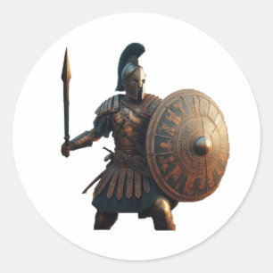 Grekisk Hoplite Runt Klistermärke