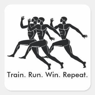 Grekisk Idrottsman Sports Running Winning Fora Fyrkantigt Klistermärke