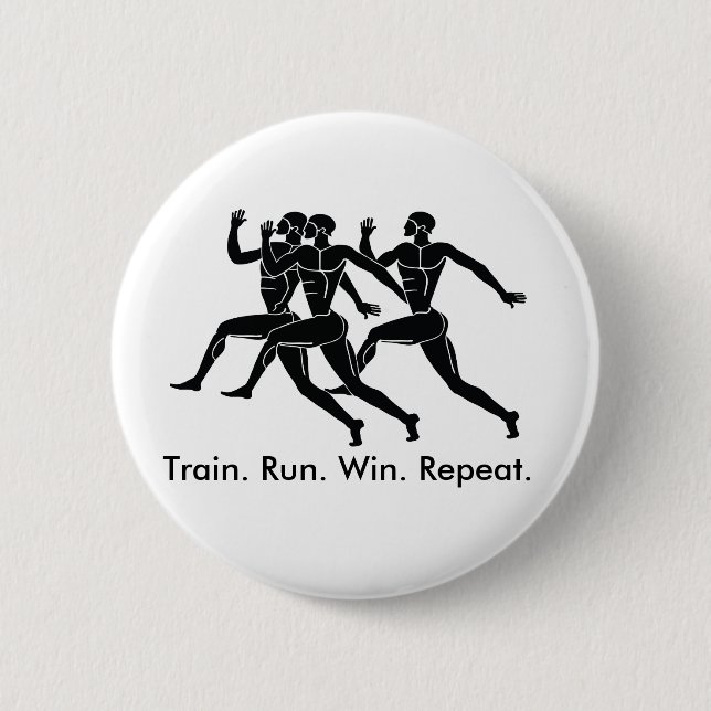 Grekisk Idrottsman Sports Running Winning Fora Knapp (Framsida)