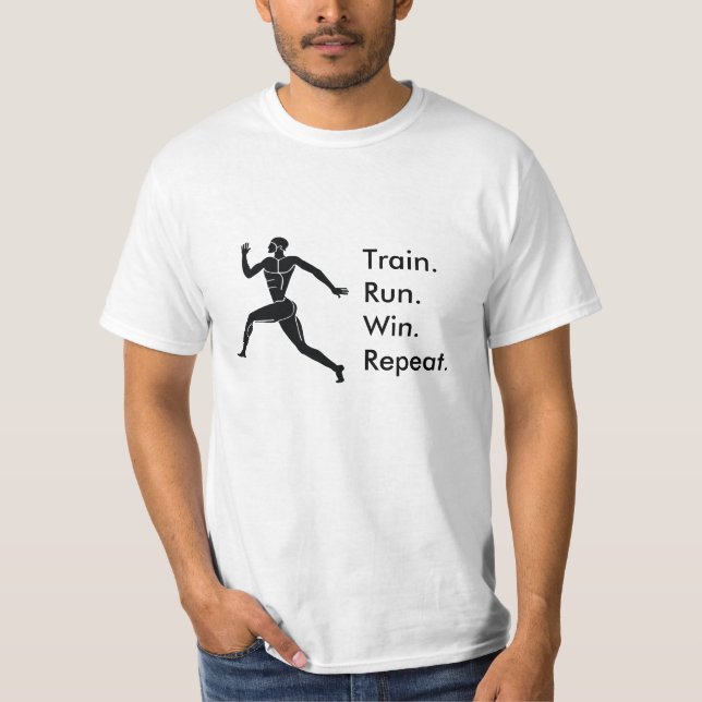 Grekisk Idrottsman Sports Running Winning Fora Tee Shirt (Framsida)