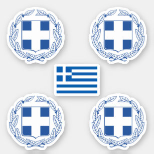Grekisk jacka av arm och flagga Sticker Klistermärken