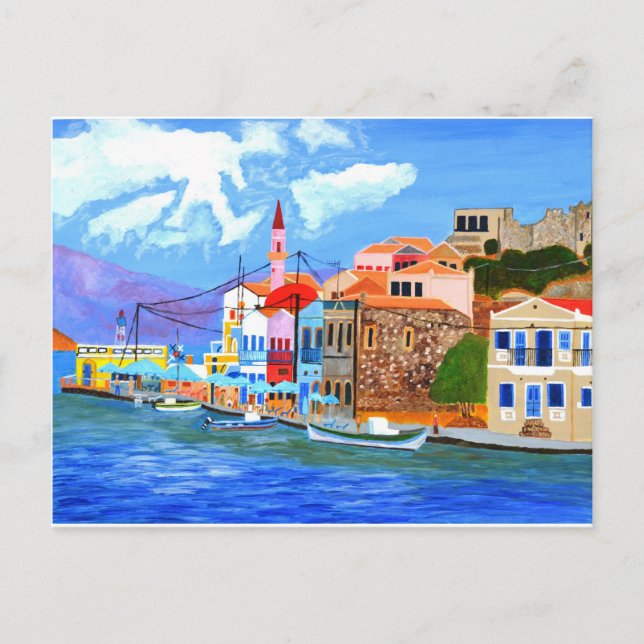 Grekisk kusten vykort (Framsida)