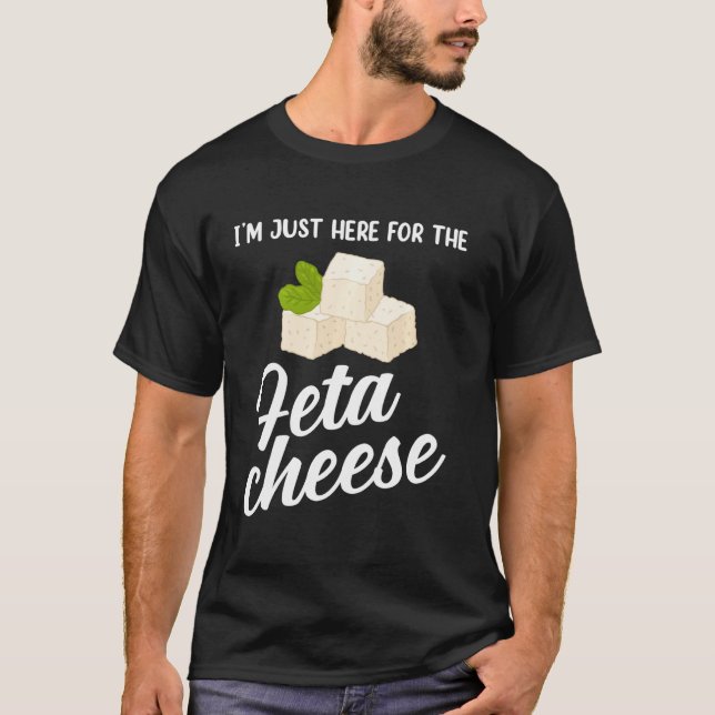 Grekisk mat jag bara är här för fetaost t shirt (Framsida)