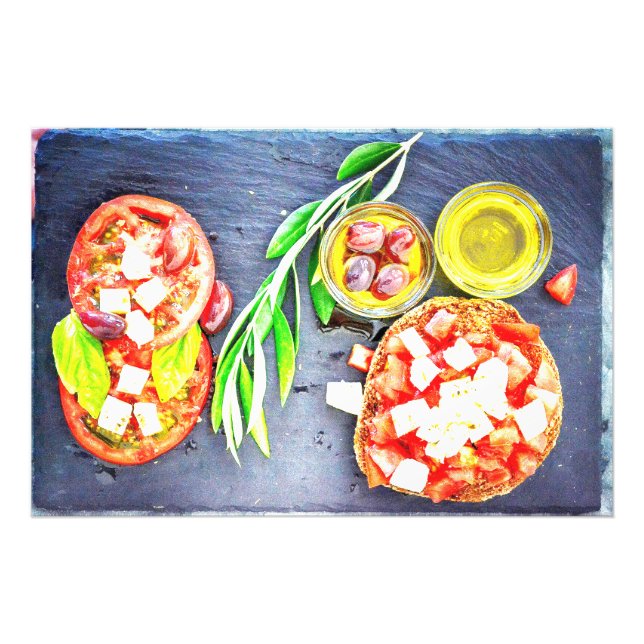 "Grekisk mat och Medelhavsdiet" Cute Photo. Köp nu Fototryck (Framsidan)