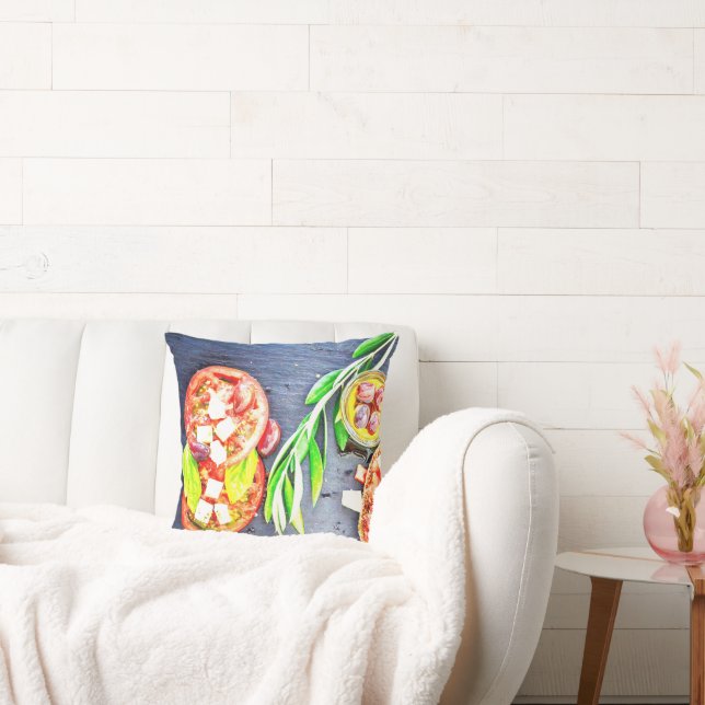 "Grekisk mat och Medelhavsdiet" Cute Photo. Köp nu Kudde (Soffa)