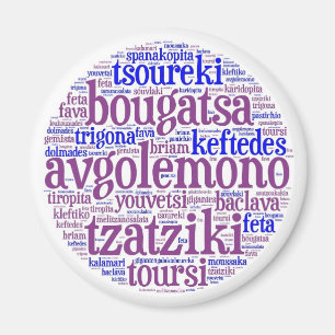 Grekisk matkylmagnet (rundan) magnet