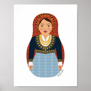 Grekisk Matryoshka-affisch Poster