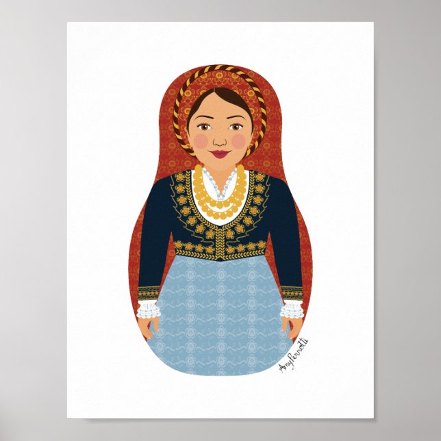 Grekisk Matryoshka-affisch Poster (Framsidan)