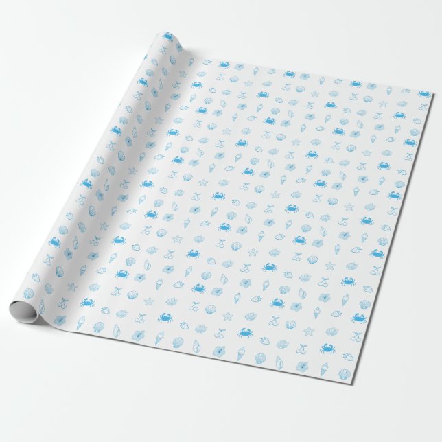 Grekisk minimalistisk strand presentpapper (Utrullad)