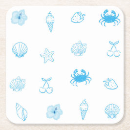Grekisk minimalistisk strand underlägg papper kvadrat