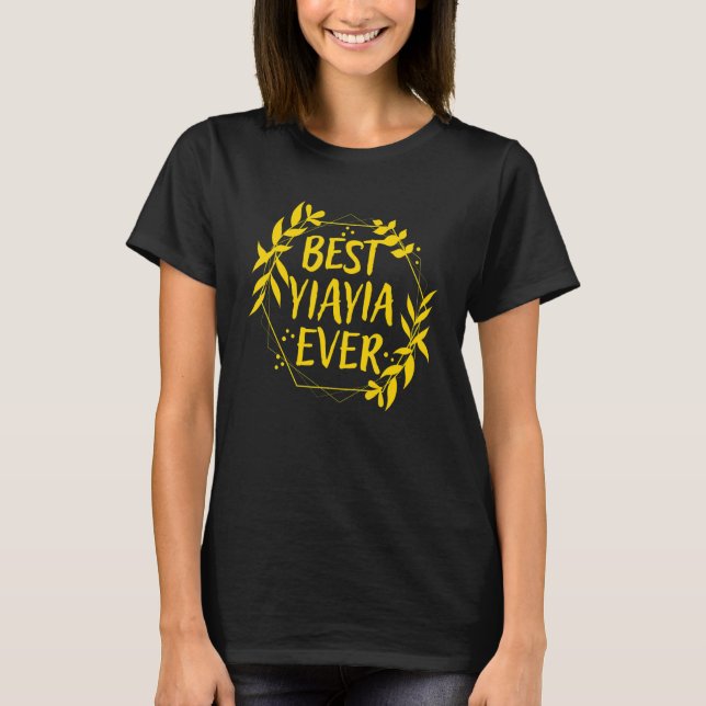 Grekisk mormor Grekland Granny Best Yiayia Now 1 T Shirt (Framsida)