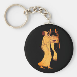 Grekisk musiker som sjunger och spelar Kithara Nyckelring