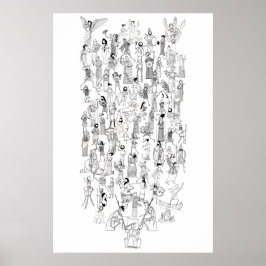 Grekisk Myth Comix - tecken från valda myter Poster