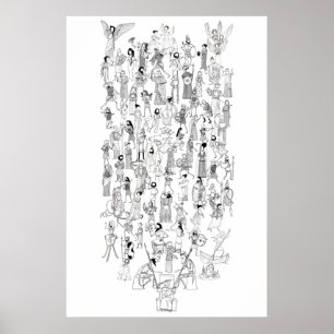 Grekisk Myth Comix - tecken från valda myter Poster