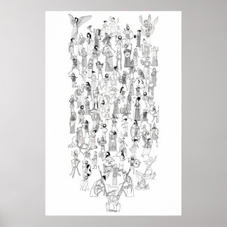 Grekisk Myth Comix - tecken från valda myter Poster