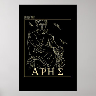 Grekisk mythologi Ares Gud Ancient Greece Poster