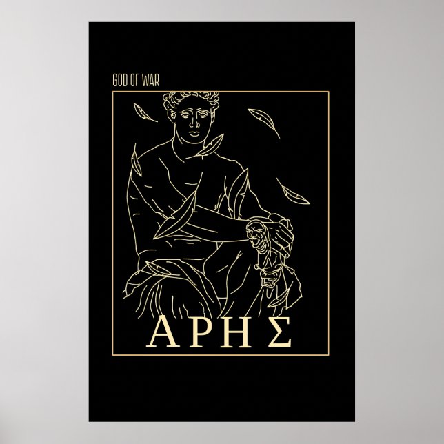 Grekisk mythologi Ares Gud Ancient Greece Poster (Framsidan)