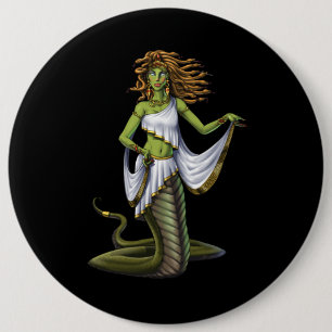 Grekisk mythologi Goddess Medusa Knapp