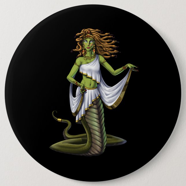 Grekisk mythologi Goddess Medusa Knapp (Framsida)