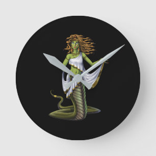 Grekisk mythologi Goddess Medusa Rund Klocka